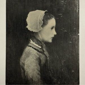 William Holman Hunt GIRL/WHITE CAP Fine Art Print 1908 Vintage Original Boston